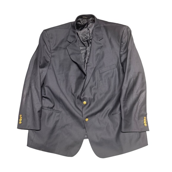 Jos. A. Bank Other - Jos A Bank Signature Collection Navy Blue 100% Wool Blazer Gold Buttons 54 Reg